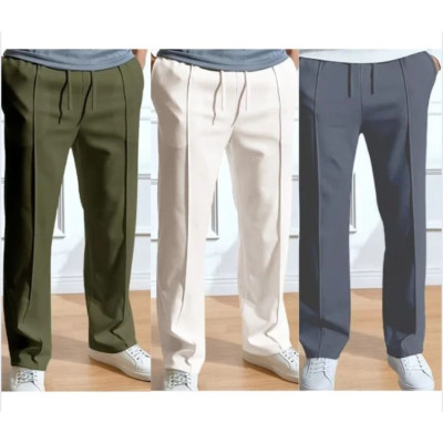 3 Pics Combo Premium Formal Pant Cutting Trouser For Men