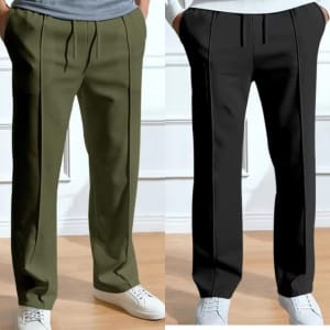 2 Pics Combo Premium Formal Pant Cutting Trouser For Men