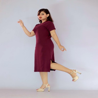 Premium Ladies Ribbed Midi Bodycon Dress